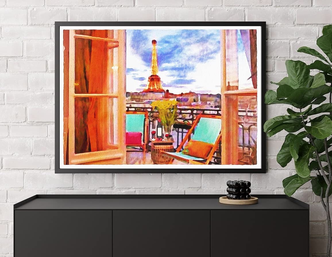 Amazon.co.jp: インテリアポスター フランス パリの風景 デジタル